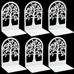 Tree of Life Book Ends - Black Tree Decorative Bookend, Heavy Duty Metal Bird on Tree Books Stand for Desktop Shelf Decor, Home Office Supplies Gifts, Non-Skid Book Support Stopper (3, Black B018)