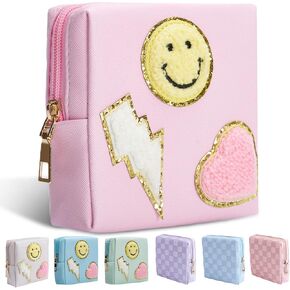Period Bag for Women Girls | PU Leather Sanitary Napkin Storage Bag | Cute Pads Bags for Period | Discreet Menstrual Pouch for Pads, Tampons, Menstrual Cups | Perfect for Travel & Daily Use