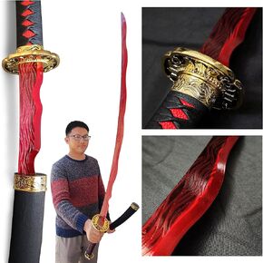 Exclusive 2.0 Version Samurai Okina Real Sword Metal Rivers of Blood Katana Full Size Costume Props