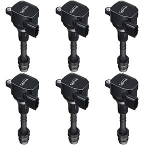BDFHYK Set of 6 Ignition Coils pack UF401 & Iridium Spark Plugs NGK4469 Compatible with INFINITI FX35 G35 I35 M35 QX4 Nissan 350Z Altima Frontier 350Z 3.5L 4.0L V6 Replacement for C1439 22448-AL615
