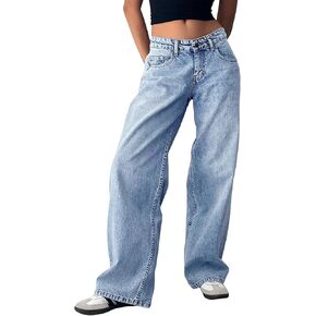 Trendy Queen Womens Baggy Jeans Wide Leg Denim Pants Boyfriend Loose Streetwear Trousers Fall Fashion y2k Outfits 2025