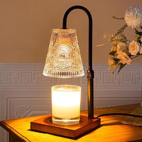 Candle Warmer Lamp with 2 Bulbs, Electric Candle Warmer with Timer -Adjustable Height and Dimmer Lamp Candle Warmer for Scented Jar Candles Wax Melt Warmer for Home Decor