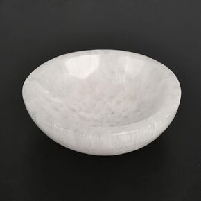Large Selenite Bowl Hand-Carved Round Selenite Crystals Bowl for Cleansing, Charging, Smudging, Healing, Decoration or Gift 5.3-5.7 Inch