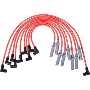 RLP Silicone Spark Plug Wires Set 8.0mm Blue Compatible with Dodge B1500 2500 3500 D150 250 350 Dakota Durango Ram 1500 2500 3500 Van V8 5.2L/5.9L Replace 4728038AD 4728038AE-Pack of 9