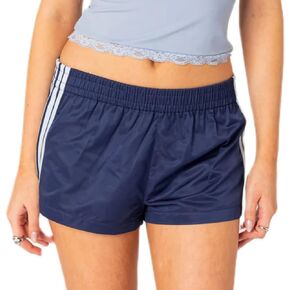 Y2k Track Shorts for Women Striped Patchwork Sweat Running Workout Shorts Cute Vintage 90s Streetwear Lounge Boxers