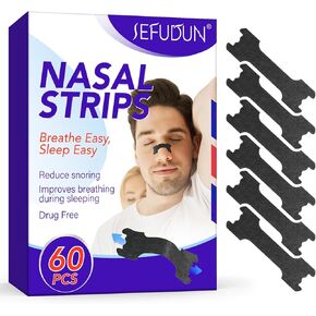 Nasal Strips Extra Strength, 60 Ct Nasal Strips for Snoring Relief, Help Stop Snoring, Improved Sleep, Reduce Snoring, Day & Night Use, Nasal Dilators for Men & Women