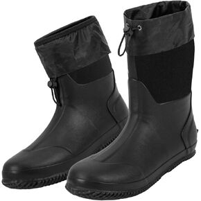 Ubon Men's Medium-High Waterproof Chloroprene Rubber Rain Boots for Farm and Garden Work