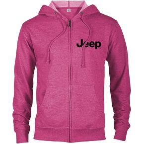 Jeep Ladies Full-Zip Hoodie – Pink Midweight Zip-Up with Embroidered Logo – YKK Zipper – Exclusive Gear in Kuwait