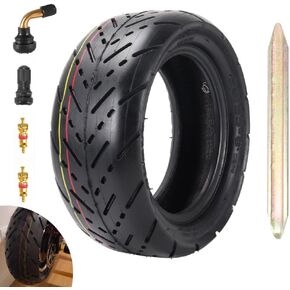 90/55-6 Scooter Tire 10" Tubeless Tire Vacuum Tire + Value Steam Wider & Thicker Off-road Tire Rubber for 80/65-6 10x3.0 Tyre for Electric Balance Scooter Kick Scooter Motorcycle Part