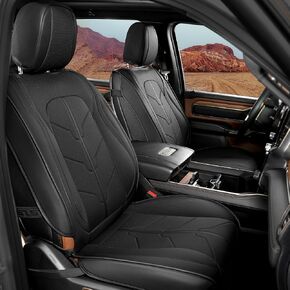 Seat Covers for 2009-2025 Dodge Ram 1500 2500 3500 Crew & Quad Cab Bighorn/Laramie/Tradesman/Rebel/Limited/SLT/Lonestar with Waterproof Faux Leather