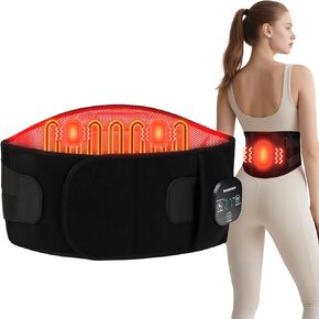 AERLANG Cordless Heating Pad for Back Pain Relief, Portable Heated Waist Belt for Low Back Massage, Wearable Heating Pads for Cramps with 3 Heat and 5 Vibration, Rechargeable Battery Powered
