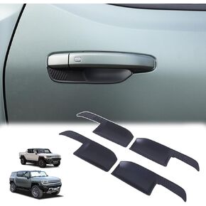 for Hummer EV Accessories Car Door Handle Scratch Protectors ABS Carbon Fiber Car Door Handle Bowl Sticker Handle Cup Paint Guard Cover for Hummer EV Pickup SUV 2024 2025 (Matte Black)