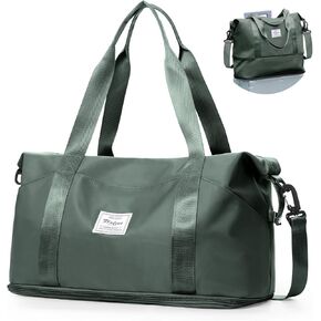Travel Duffel Bag,Sports Tote Gym For Spirit Airlines Personal Item Bag 18x14x8 Foldable,Carry on Shoulder Expandable Weekender Overnight for Women,Green in Saudi Arabia