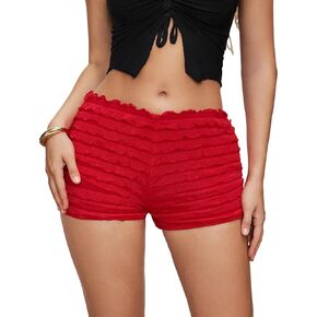 SHENHE Women's Ruffle Shorts Cute Bloomers Low Rise Sexy Y2k Booty Shorts Mini Shorts