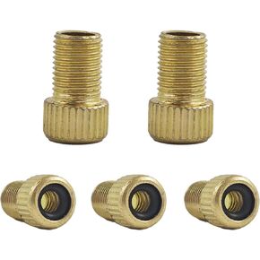 5Pcs Presta to Schrader Valve Adapter, Brass Presta Valve Adapter Converter for Bikes, Inflate Presta Valve Tires with Standard Pump or Air Compressor
