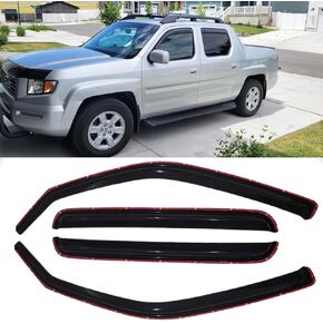 4pcs الأصلي مقاوم للخارج خارجي على طراز Mount Sun Rain Guards الجانبي المنحرفون الرياح الداكنة الداكنة الداكنة لطيفة المظهر تنفيس أقنعة التوافق مع Honda 2002-2006 CR-V فقط 94459