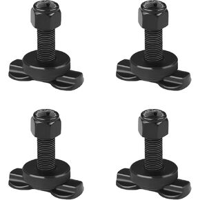 4-Pack L-Track Double Lug Threaded Stud Fitting (Working Load Limit of 1,916 Pounds), Heavy-Duty Bolt Down Anchor Points for Truck Bed, Trailer Cargo, Pickup, RV, ATV Used with L-Track Rails