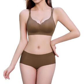Seamless Bra and Panty Set for Petite Women and Girls, Comfort Underwear Lingerie, 3-in-1 Double Strap Bra for Slim Body Fit in Saudi Arabia