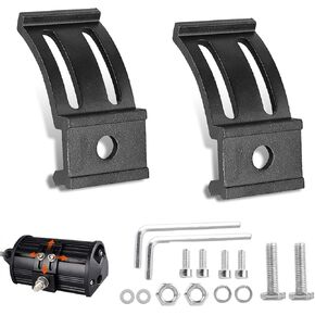 2 PCS Led Light Bar Brackets, Slide Mounting Bracket Kits, Adjustable Base Light Bar Mounting Brackets, with Screws and Wrench, Universal LED Pods Light Bar for Cars Trucks (Black)