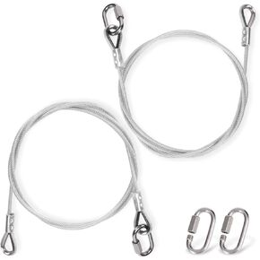 New Upgraded Lift Cable Compatible with Gorilla Lift 2Pcs Nylon Coated Stainless Cables+4Pcs EZ Spring Clips(Quick Links) Trailer Gate Assist for Open Utility Trailer Tailgate Ramp Lift Assist Kit