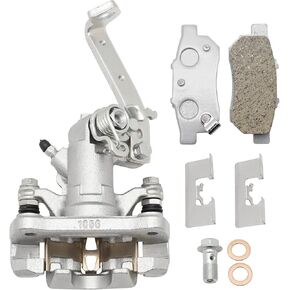 M MATI Rear Left Brake Caliper & Ceramic Brake Pads for Honda Big Red 700 MUV700 2009 2010 2011 2012 2013 43150-HL1-A01 06454-HL1-A01