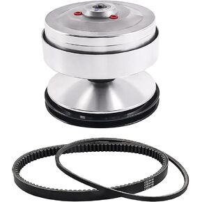 Golf Cart Drive Clutch w/Drive&Starter Belt, Compatible with Club Car DS/Precedent/Carryall/Turf Gas Models 1997-up with Kawasaki Engines, Silver Drive Clutch Assembly, Replace# 101833902