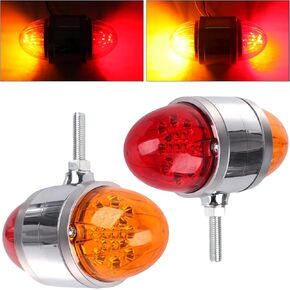 2PCS 17 LED دالك الوظيفة مزدوجة الأضواء البطيخ ، 3.5 "العدسة الحمراء العنبر مع عاكس ، LED chrom