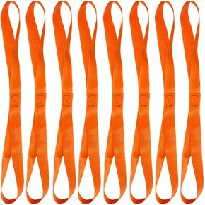 8 PCS Soft Loop Tie Down Straps, 1.1"x 18" Heavy Duty Tie Down Loops, 1500lb Load Capacity, 4500lb Breaking Strength for Securing Bikes, Motorcycles, Scooters, Lawn Equipment (Black)