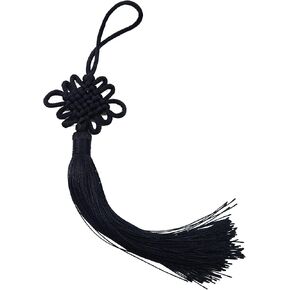 10pcs 8.5 Inch Handmade Silky Floss Chinese Tassel with Satin Silk Made Chinese Knots for Door and Car Handing Decoration, DIY Craft (Red)