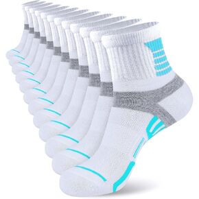 12 Pairs Womens Ankle Socks Lightweight Breathable Casual Mini Crew Quarter Socks For Women