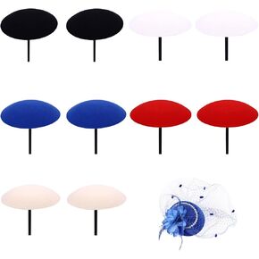 10Pcs Round Fascinator Base, Sinamay Hat Base, Cocktail Hat Craft Material Making Supply（Mixed Colors）
