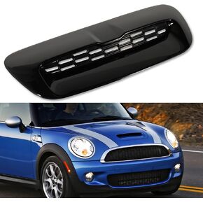 Hood Bonnet Scoop Cover Compatible with Mini Cooper S R55 R56 R57 R58 R59 2007-2013 Glossy Black Front Air Hood Scoop Intake Bonnet Vent