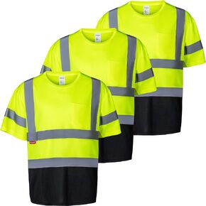 Protectx عالية الرؤية تي شيرت السلامة العاكسة ، وقمصان Hi Vis الشاقة للرجال ، من النوع 2 النوع R