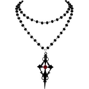 Sacina Gothic Black Cross Necklace, Layered Cross Necklace, Halloween Christmas New Year Jewelry Gift For Women
