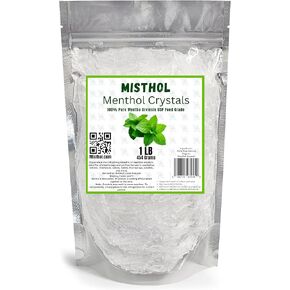 Menthol Crystals 1 LB 100% Natural USP Food Grade - Pure Organic Mint Crystal - Mentha Arvensis for Aromatherapy DIY Projects, Cosmetics, Salves, Balm & Creams Comes in Resalable Standup Bag