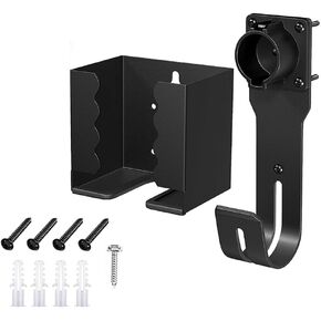 EV Charger Holder Set EV Charger Holder Wall Mount Stainless Steel for SAE J1772 Connector J-Hook EV Charger Cable Holder & EV Charging Box Holder for Electric Vehicles for Outdoor/Indoor