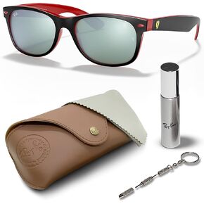 Ray-Ban RB2132M New Wayfarer Ferrari Collection Square Shape Sunglasses for Men & Women- Timeless Classic Sun Glasses - Premium UV Protection - Designer Men's and Women's Sunglasses