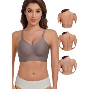 Hbselect Low Back Bras للنساء Deep v سلس Bralette Wireless Braless Bra Collectable Bra Halter Bra