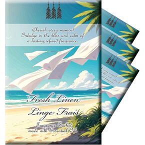 أكياس معطرة من الكتان الطازج (4 عبوات)-30 جرام لكل منها-عطر طويل الأمد للأدراج والخزائن والسيارات والسفر-حزم مزيل الرائحة السرية