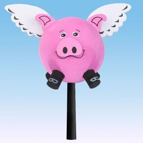 Pink Flying Pig Car, Truck, and SUV Antenna Topper (Fits Fat Style Antenna)