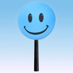 Happy Blue Smiley Face Car أو شاحنة أو كرة هوائيات سيارات الدفع الرباعي/هوائي (ملحق تلقائي) (هوائي على طراز الدهون السميكة)