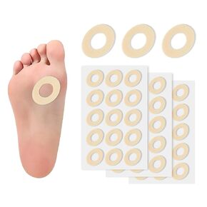 90 Pcs Corn Removers for Toes, Corn pads for toes Self Adhesive Donut，Soft Foam Callus Cushions Round Corn Cushions Pads,Water Resistant Foot Protect from Rubbing for Feet Women Men,Beige