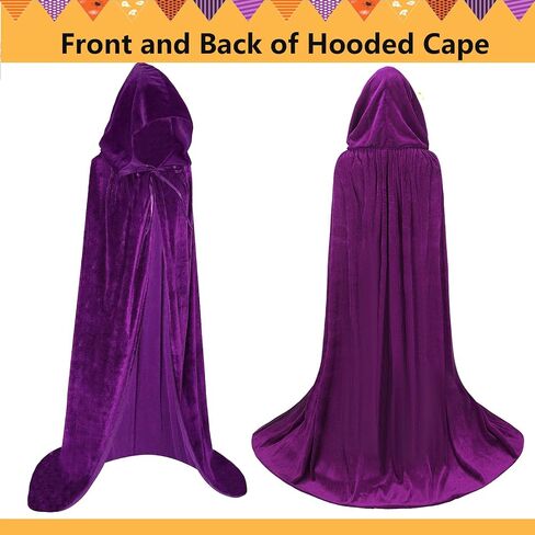 Unisex Adults Hooded Cloak Long Velvet Cape Halloween Cosplay Costumes in Saudi Arabia