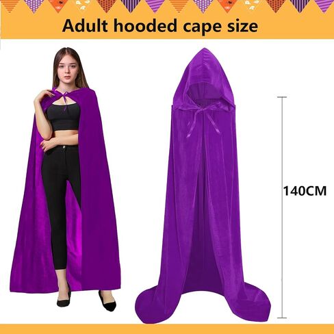 Unisex Adults Hooded Cloak Long Velvet Cape Halloween Cosplay Costumes in Saudi Arabia