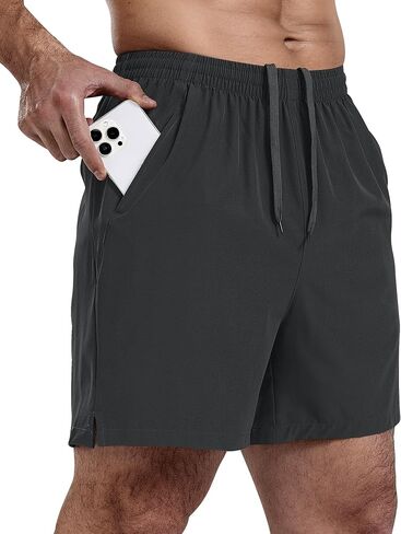 Men's Athletic Running 5 Inch,Gym Workout Shorts for Men Lightweight Active Sports Running Shorts with Zip Pockets in Saudi Arabia