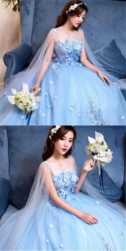 YJNXHN Women's 3D Floral Quinceanera Dresses Sweet 15 16 Prom Ball Gown Evening Party Dress in Saudi Arabia