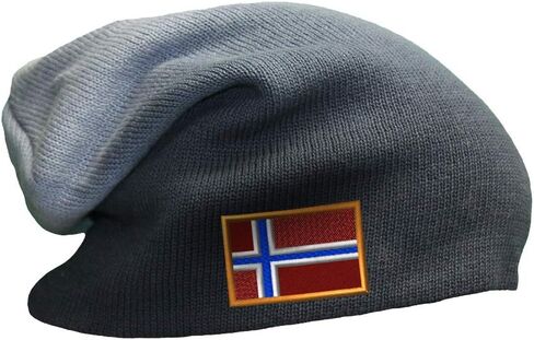 Speedy Pros Slouchy Beanie for Men Norway Embroidery Winter Hats Cotton Women Skull Cap in Saudi Arabia