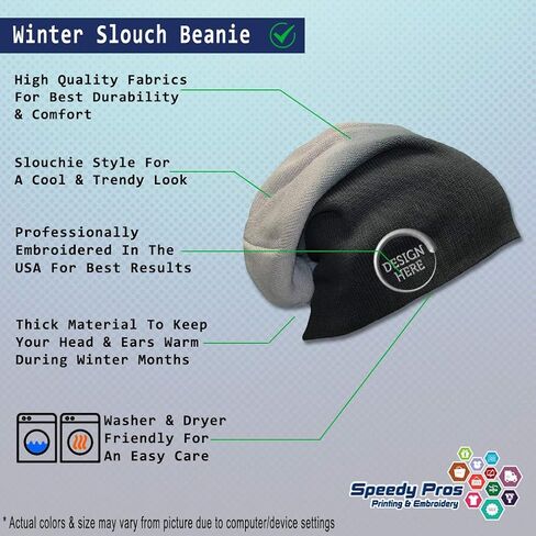 Speedy Pros Slouchy Beanie for Men Norway Embroidery Winter Hats Cotton Women Skull Cap in Saudi Arabia