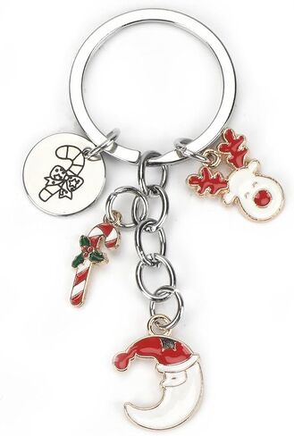 Merry Christmas Keychain,Featuring Santa,Candy Bar,Reindeer for Son,Boyfriend,Husband,Dad,Daughter,Mom in Kuwait