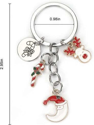 Merry Christmas Keychain,Featuring Santa,Candy Bar,Reindeer for Son,Boyfriend,Husband,Dad,Daughter,Mom in Kuwait